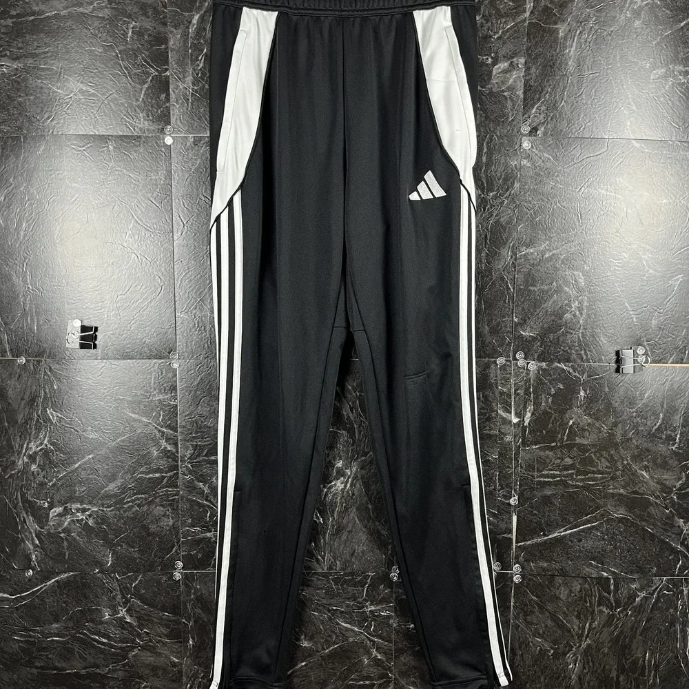 Adidas Men's Black 3-Stripes Sweatpants Jogger Large